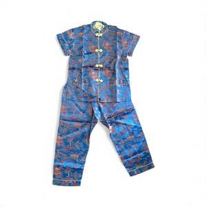 Vintage Peony Chinese Children's Pants and Top Pajama Set - 10